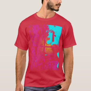 Doha-Katar-Stadtplan Typografie Neon T-Shirt