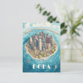 Doha Katar Travel Postkarte (Stehend Vorderseite)