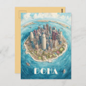 Doha Katar Travel Postkarte (Vorne/Hinten)