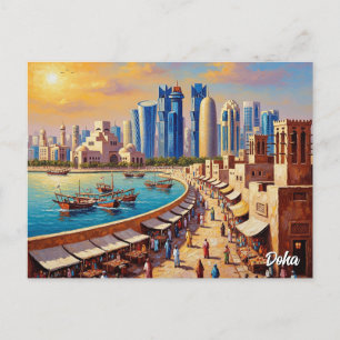 Doha Katar Travel Postkarte