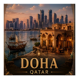 🧲 Doha Katar Urlaubsandenken Für Reisende 🧲 Poster