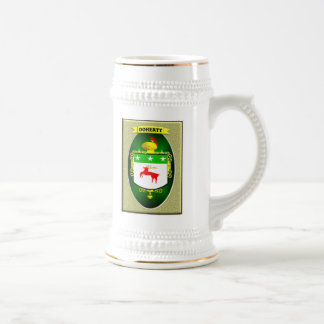 DOHERTY IRISCHE FAMILIE HERALDISCHES SHIELD/CREST BIERGLAS