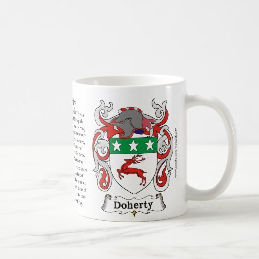 Doherty, Ursprung, Bedeutung und das Wappen auf Kaffeetasse (Rechts)