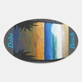 Doho Strand Ovaler Aufkleber