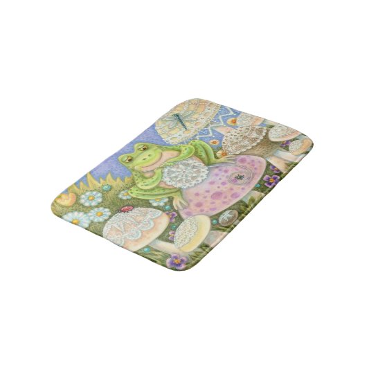 Doilies machen eine hoppy Zuhause FROG BATH MAT Badematte (Schrägansicht)