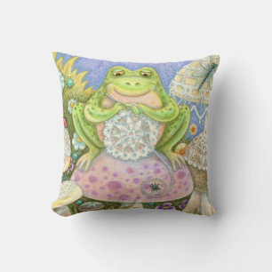 Doilies machen eine hoppy Zuhause FROG DURCHROW PI Kissen