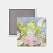 Doilies machen eine hoppy Zuhause FROG MAGNET Squa (Vorderseite/Rückseite)
