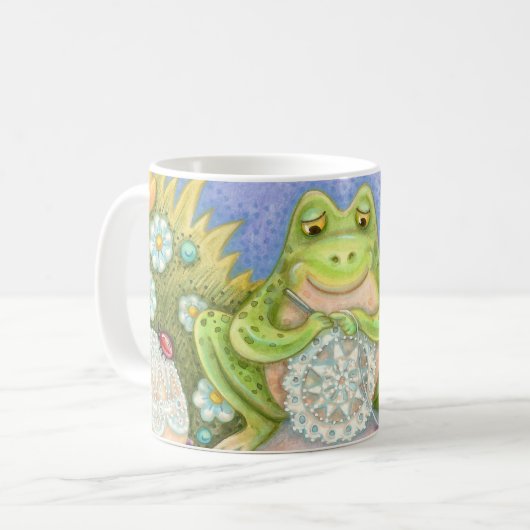 Doilies machen eine Hoppy Zuhause FROG RINGER TASS Kaffeetasse (Vorderseite Links)