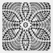 Doily Art Quadratischer Aufkleber (Vorderseite)
