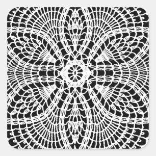 Doily Art Quadratischer Aufkleber