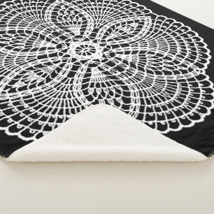 Doily Art Sherpa Blanket Sherpadecke