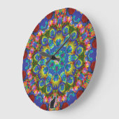 Doily Kaleidoscope Große Wanduhr (Winkel)
