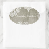 Doily Ovaler Aufkleber (Tasche)