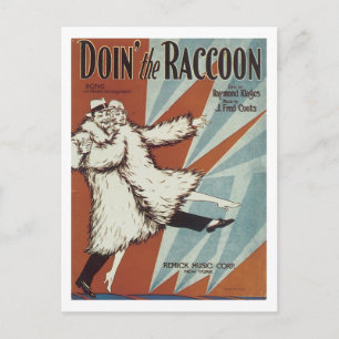 Doin' The Raccoon Vintag Songbook Cover Postkarte