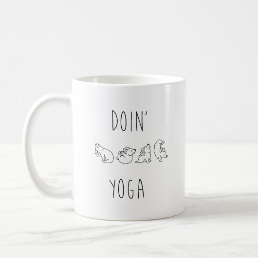 Doin' yoga cute dog kaffeetasse (Links)