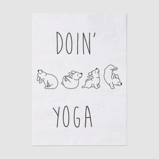 Doin' yoga cute dog seidenpapier (Vorderseite)