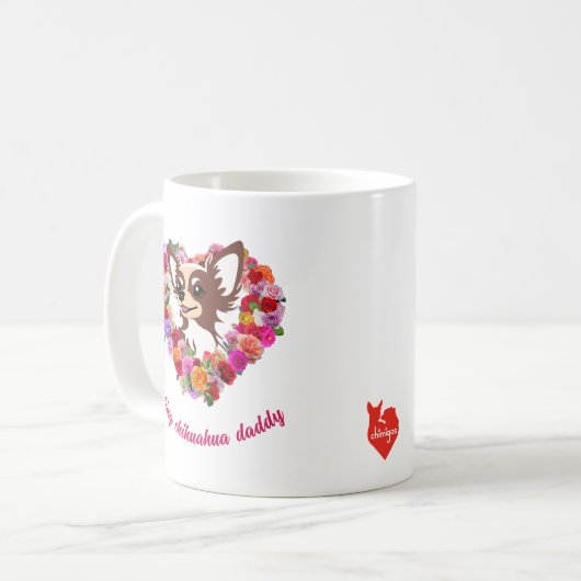 Doing Chihuahua-Papa-Rose Herz Kaffeetasse (Vorderseite Links)