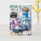 Doing Doll Laundry Karte (Gelbe Blume)