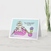 Doing meine eigenen Stunts Hund Cartoon bekommen W Karte (Vorderseite)