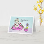 Doing meine eigenen Stunts Hund Cartoon bekommen W Karte (Gelbe Blume)