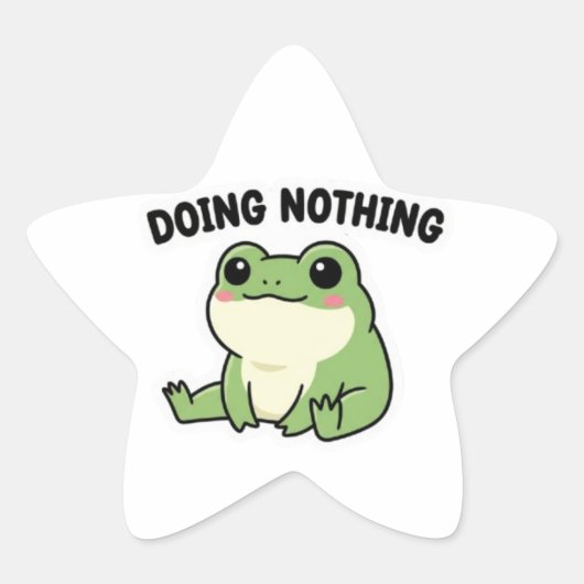 Doing Nothing Frog Sticker Cute Relaxed Frog Meme  (Vorderseite)