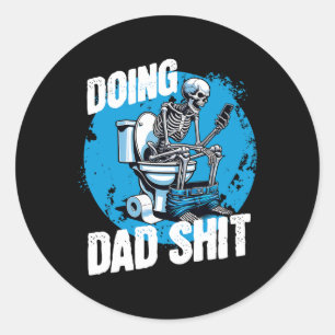 Doing Vater Funny Vathers Day Erwachsene Toilette  Runder Aufkleber