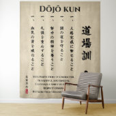 Dojo Kun – Die fünf Prinzipien des Karate Wandteppich (Beispiel)