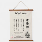 Dojo Kun – The Five Precepts of Karate Wandteppich Mit Holzrahmen (Vorderseite)