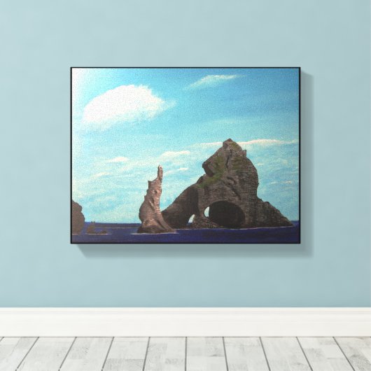 Dokdo Koreanische Insel Bekannte Sehenswürdigkeit Leinwanddruck (Insitu (Holzboden))