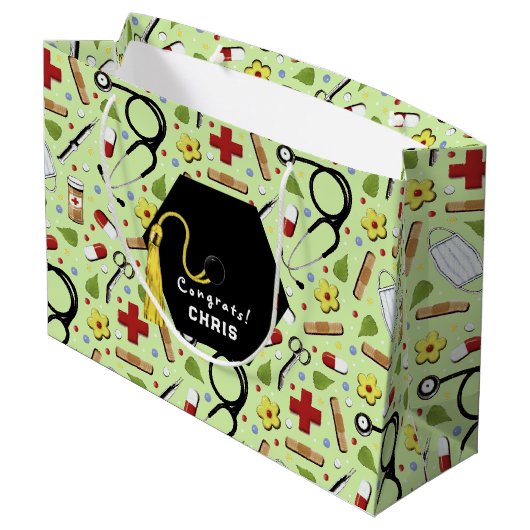 Doktor Abschluss Große Geschenktüte (Rückseite Schrägansicht)