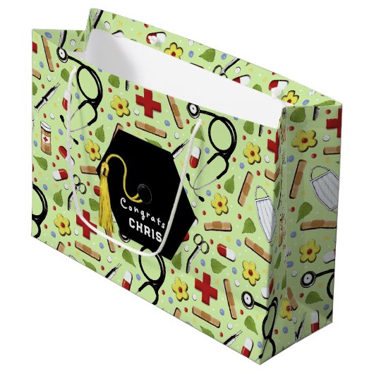 Doktor Abschluss Große Geschenktüte (Vorderseite Schrägansicht)
