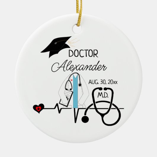 Doktor Abschluss Medical Student Grad Weihnachten Keramik Ornament (Vorne)