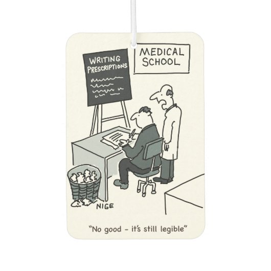 Doktor an der medizinischen Fakultät, der ein Reze Autolufterfrischer (Vorderseite)