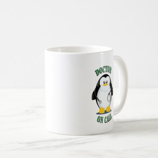 Doktor auf Anruf-Pinguin Kaffeetasse (VorderseiteRechts)