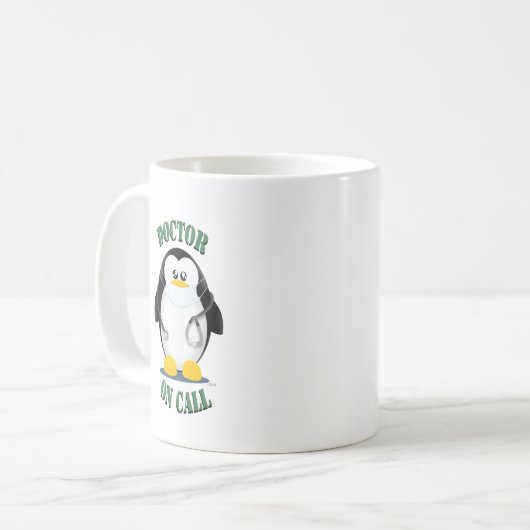 Doktor auf Anruf-Pinguin Kaffeetasse (Vorderseite Links)
