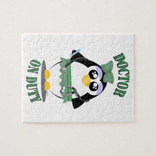 Doktor auf Dienstpinguin (weiblich) Puzzle (Horizontal)
