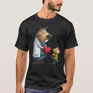Doktor Bär Ekg Herzschlag Tier T-Shirt