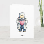 Doktor-Bär-Valentinstag-Herz-Kunst Karte (Rückseite)