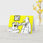 Doktor bei Stethoskop. Karte für einen Arzt. (Gelbe Blume)