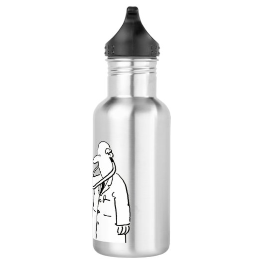 Doktor benutzt sein Stethoskop auf Füßen. Funny Edelstahlflasche (Rechts)