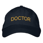 Doktor bestickt Baseballhut - Marine und Gold Bestickte Kappe (Vorderseite)