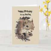 Doktor Birthday Spaß mit Eichhörnchen Karte (Gelbe Blume)