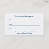 Doktor, Blue Leinwand Golden Stethoscope Ernennung Terminkarte (Rückseite)