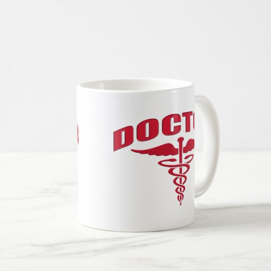 Doktor Caduceus Red Kaffeetasse (VorderseiteRechts)