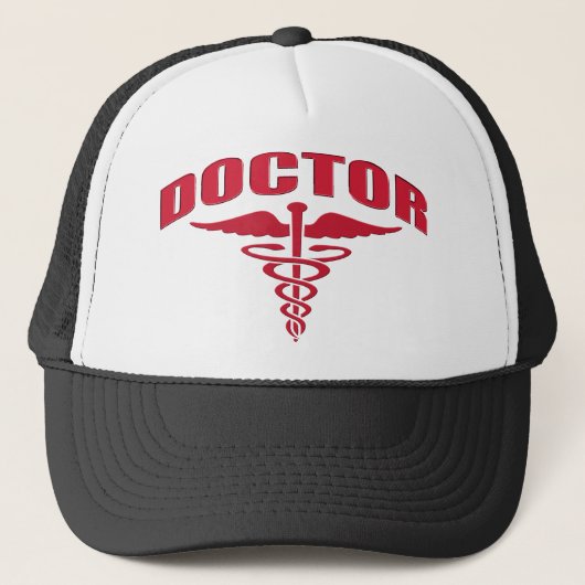 Doktor Caduceus Red Truckerkappe (Vorderseite)