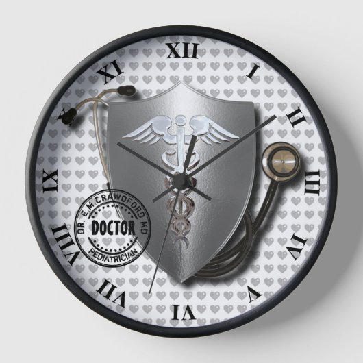 Doktor Caduceus Symbole auf Stethoskop und Briefma Uhr (Vorderseite)