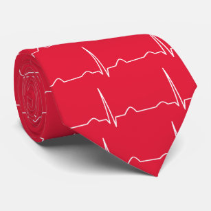 Doktor Cardiologist Rot Muster Cardiogram ECG Krawatte