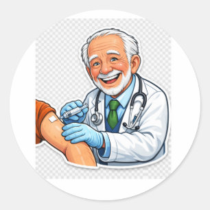 Doktor Chibi-Impfstoff-Aufkleber Runder Aufkleber