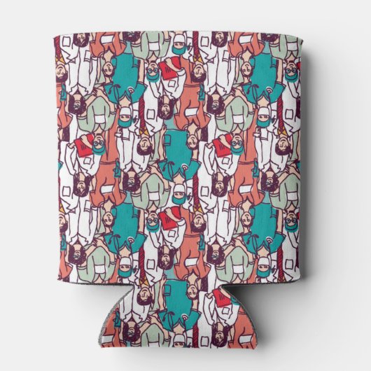 Doktor & Chirurg-Muster Dosenkühler (Rückseite)