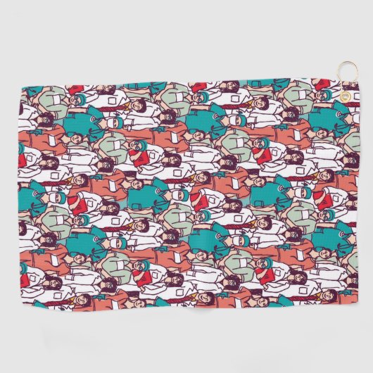 Doktor & Chirurg-Muster Golfhandtuch (Horizontal)